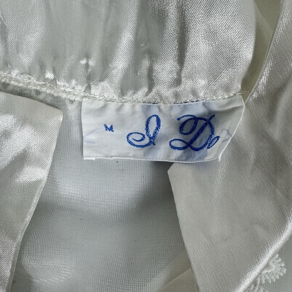 Vintage I Do Union Made Peignoir Set Ivory Robe Nightgown Bridal Lingerie M - Picture 9 of 15